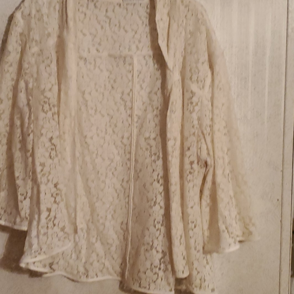 Off white lace coverup